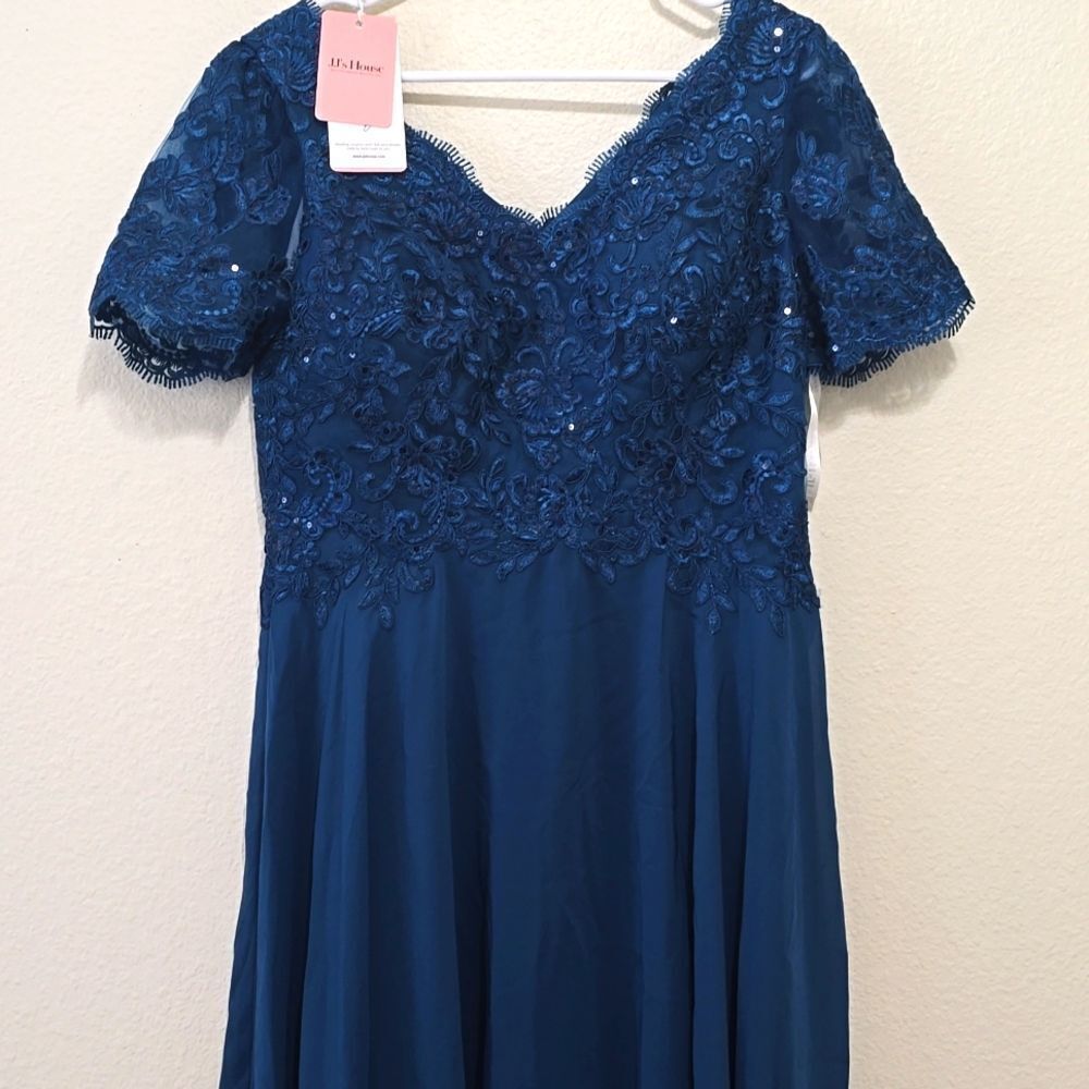 J.Js House Formal, ink blue (almost teal) long dress. 8